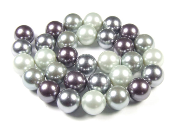 Muschelkernperlen, 12 mm, Grautne