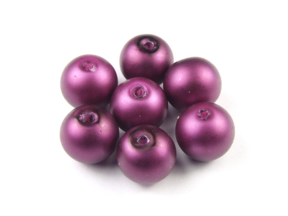 Glaswachsperlen, 8 mm, matt, violett