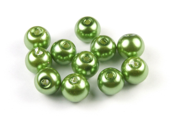 Glaswachsperlen,  6mm, gr�n