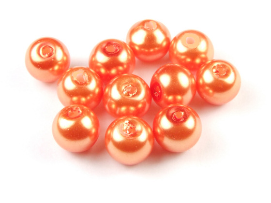 Glaswachsperlen, 6 mm, mandarine