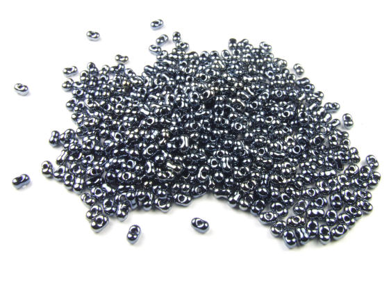 Farfalle Perlen, 4x2 mm, schwarz lster