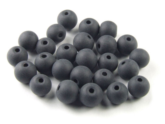Perlen, Serie Satin C,  6 mm, matt, schwarz