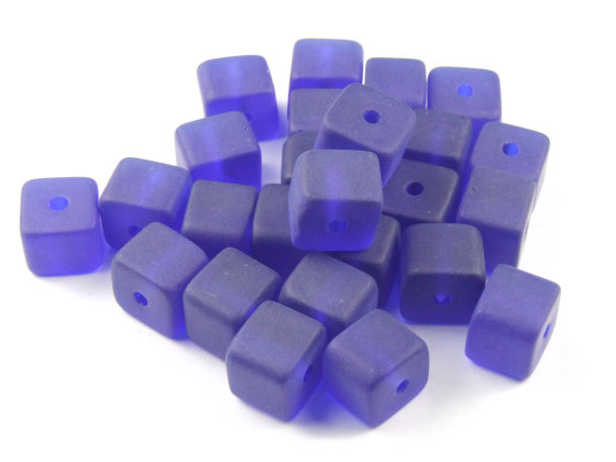 Perlen, Wrfel, 5 mm, royalblau