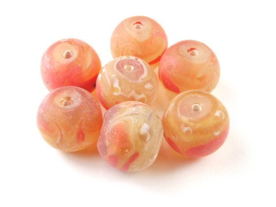 Lampenperle, matt, 14 mm, creme-orange