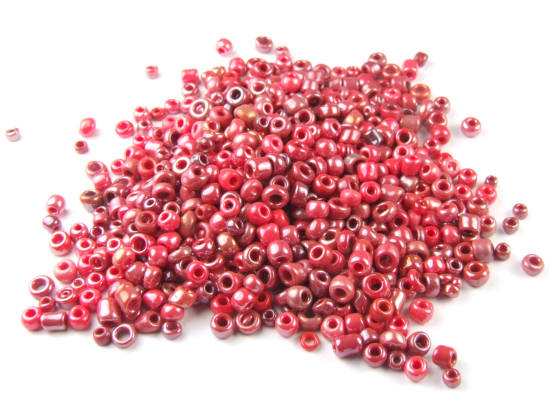 Rocailles, 2,5 mm, opak, ziegelfarben, l�ster