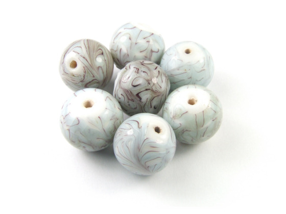 Lampenperle, Serie Lakka, 14 mm, grau-blau