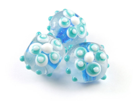 Lampenperlen, Kugeln, 13 mm, Aqua