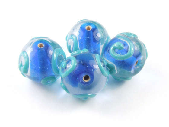 Lampenperlen, Kugeln, 13 mm, Aqua