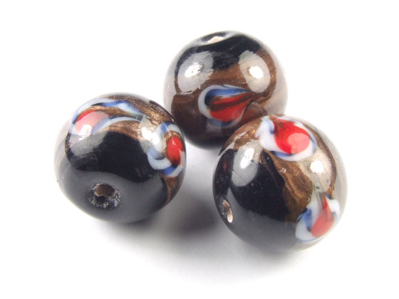 Lampenperle, rund 12 mm, schwarz