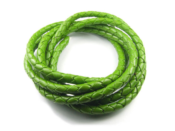 Lederband, Bolo, geflochten, 5.0 mm, grn