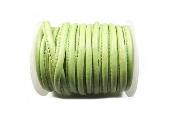 Lederband, genht, 5.0 mm, grn