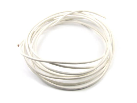 Lederband, rund, 1.5 mm, wei