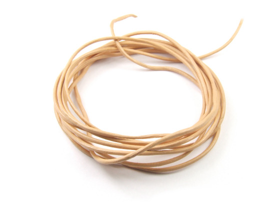 Lederband, rund, 1.0 mm, Beige