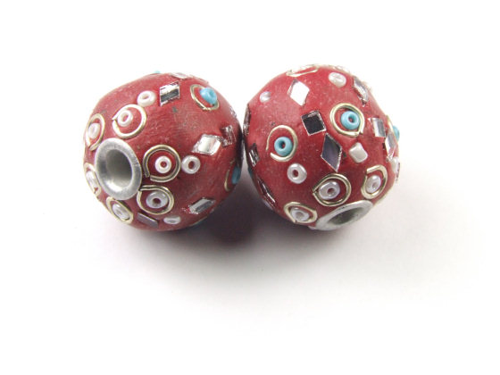 Kashmiri Perle 'Bengal MT' 19 mm, rot