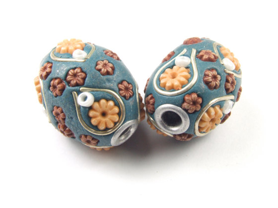 Kashmiri Perle 'Basu Cantia' 20x17 mm, t�rkis