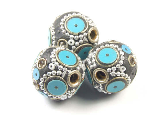 Kashmiri Perle 'Bengali R' 20 mm, t�rkis