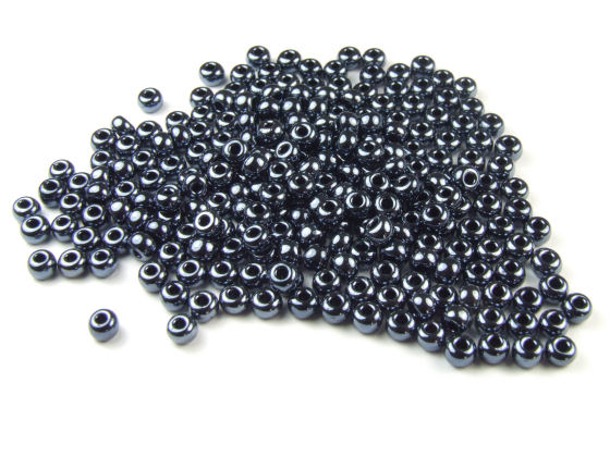 Rocailles, 3 mm, schwarz, l�ster
