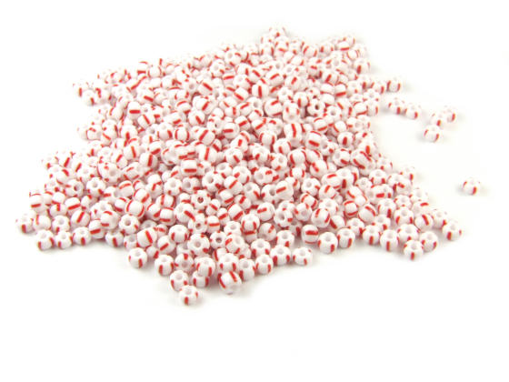 Rocailles, 2 mm, wei� - red Afrika