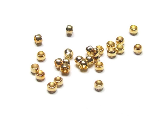 Crimp Perlen, goldfarben, 2 mm