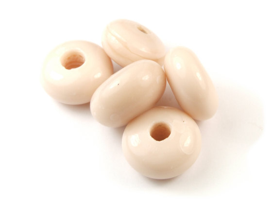 Glasperlen, DickeDonuts, 17-19 mm, creme