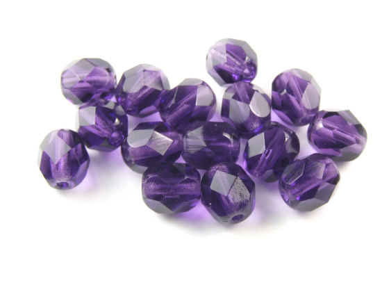 Glasschliffperlen, 6mm, violett