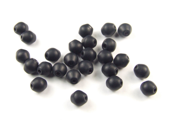 Glasperlen, b�hmisch, 5 mm, schwarz