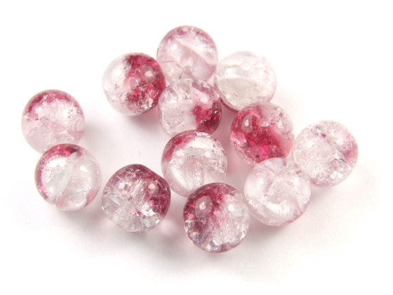 Glasperlen, Bohemia Sparkle, 8 mm, raspberry