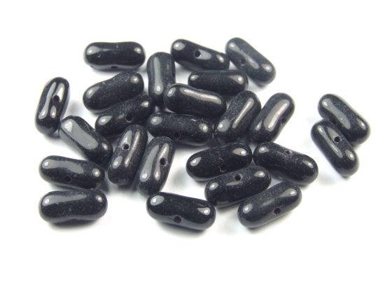 Glasperle, b�hmisch  9x4 mm, schwarz