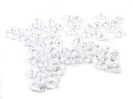 Preciosa Twin Beads, 4x2,5 mm, transparent