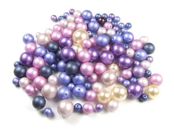 Perlenmix, bhmisch, 'Noblesse-Mix', lila-bunt