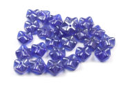 Glasperlen, gewellte Scheiben, 8 mm, royalblau