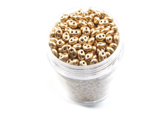 Preciosa Twin Beads, 4x2,5 mm, mattgold