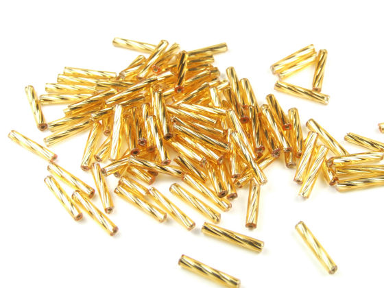 Rocailles, Stiftperlen, 12 mm, gold