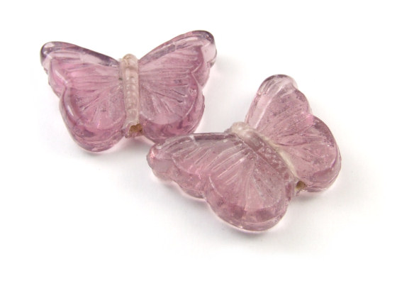 Glasperlen, Schmetterling gro, 29x15 mm, lila