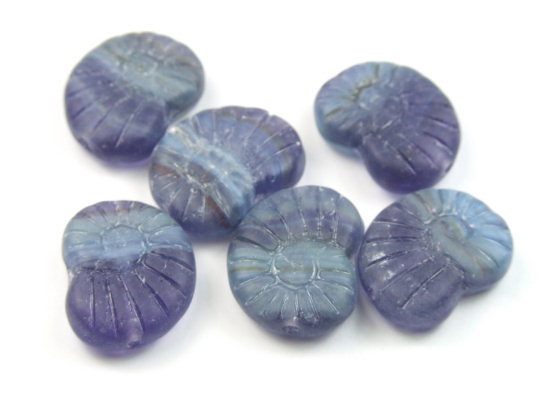 Glasperlen, Schnecken in Steinoptik, 17x13 mm
