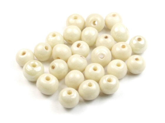Perlen mit Lüsterglanz, rund, 6 mm, cream-gold