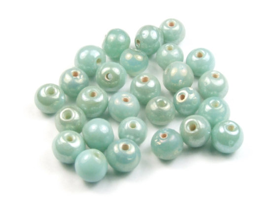 Perlen mit Lüsterglanz, rund, 6 mm, soft-green