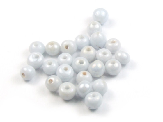 Perlen mit Lüsterglanz, rund, 4  mm, sky-grey
