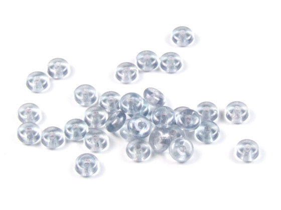 Glasperlen, b�hmisch, Minidonuts, 4x2 mm, rauch