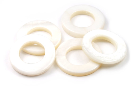 Perlen aus Perlmutt, 20mm, natur