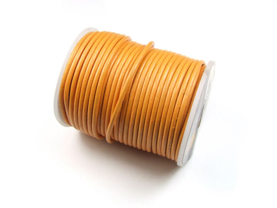 Lederband, rund, 2,0 mm, ocker