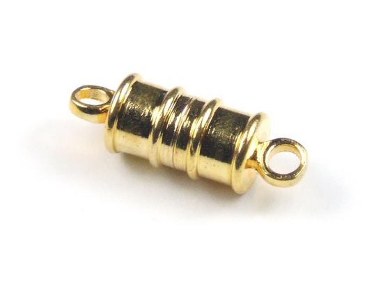 Magnetverschluss, gerieft, vergoldet, 17x6 mm