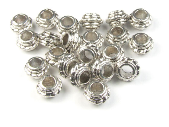 Metallperle, Rondelle, 8x5 mm, silberfarben